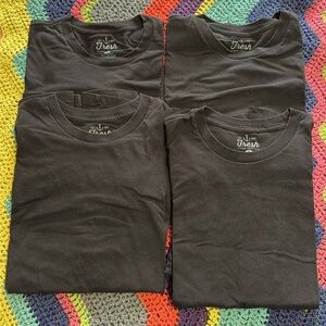 4 Black Fresh Clean Tees Crewneck Short Sleeve Shirts